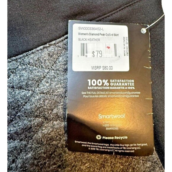 Smartwool Diamond Peak Quilted Skirt Women's size Large - Mini -Outdoors - Gray - Picture 5 of 8
